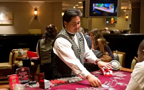 Live dealer at a casino table