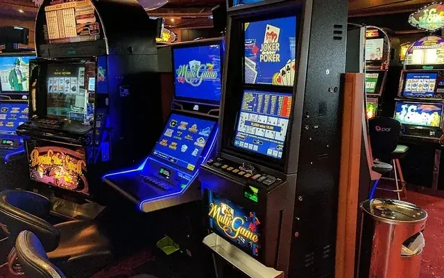 Slot machines in a casino